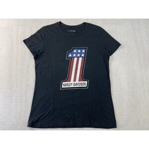 Harley-Davidson Women’s Large Black #1 Race T-Shirt
